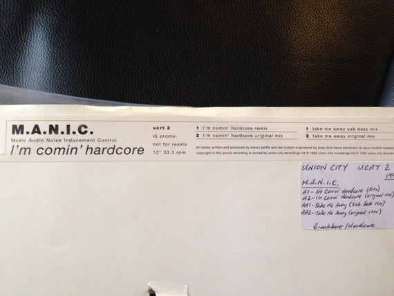 M.A.N.I.C. : I'm Comin' Hardcore (12", Promo, W/Lbl, Sta)