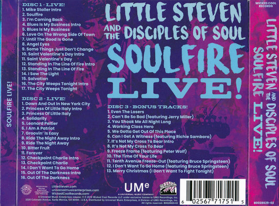Little Steven And The Disciples Of Soul : Soulfire Live! (3xCD, Album)