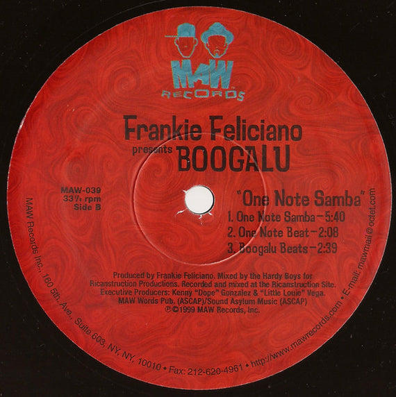 Frankie Feliciano Presents Boogalu : A Place In The Sun / One Note Samba (12")