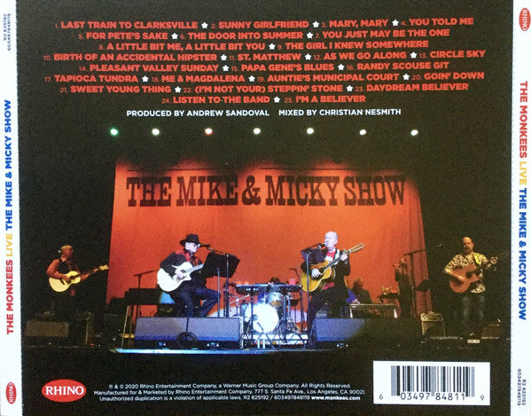 米2discs LP Monkees Live (The Mike &amp;amp; Micky Show) R1625192 Rhino Records /00660 The Monkees - The Monkees Live - The Mike & Micky Show