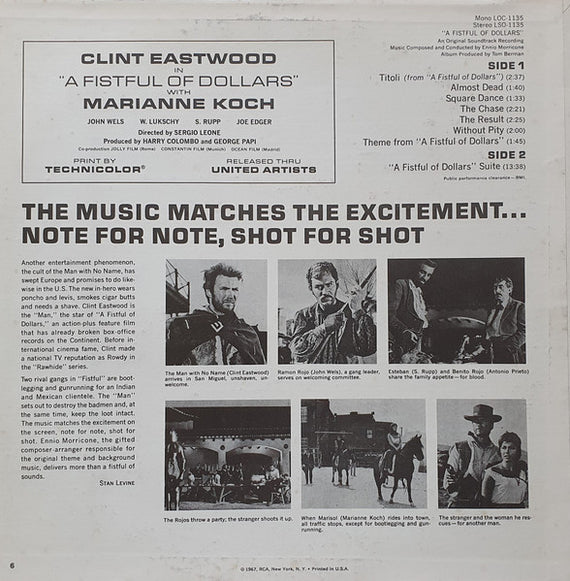 Ennio Morricone : A Fistful Of Dollars (An Original Soundtrack Recording) (LP, Album, RE)
