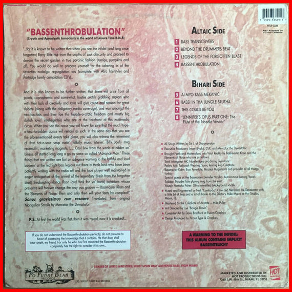 Bassmaster Khan & The Elements Of Noise : Bassenthrobulation (LP, Album)