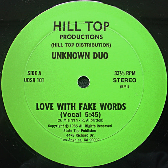 Unknown Duo : Love With Fake Words (12")