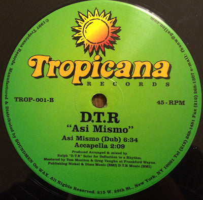 D.T.R* : Asi Mismo (12")