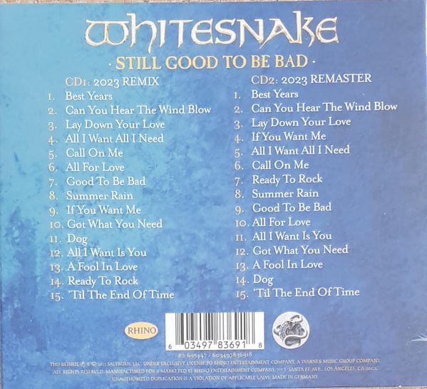 Buy Whitesnake : Still Good To Be Bad (CD, Album, Mixed, 202