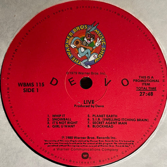 Devo : Live (LP, Promo, Transcription)