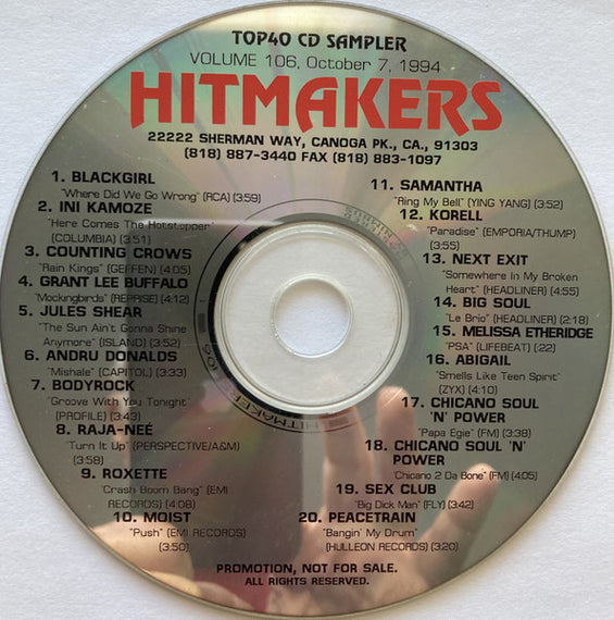 Various : Hitmakers Top 40 CD Sampler Volume 106 October 7, 1994 (CD, Promo, Smplr)