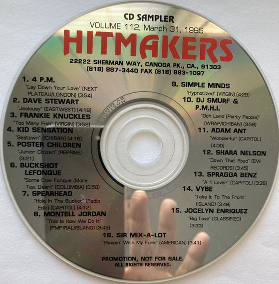 Various : Hitmakers Top 40 CD Sampler Volume 112 March 31, 1995 (CD, Promo, Smplr)