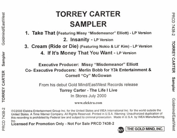 Torrey Carter : Sampler (CD, Promo, Smplr)