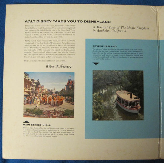 Walt Disney With The Disneyland Concert Orchestra : Walt Disney Takes You To Disneyland (LP, Album, Mono)