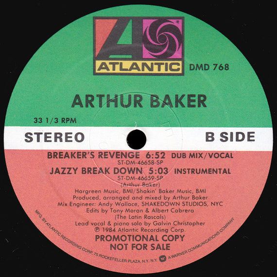 Arthur Baker : Breaker's Revenge (12", Promo)