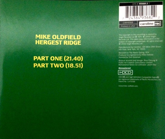 Mike Oldfield : Hergest Ridge (HDCD, Album, RE, RM)