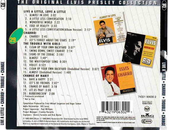 Elvis Presley : Live A Little, Love A Little & The Trouble With Girls & Charro! & Change Of Habit (CD, Comp, Dig)