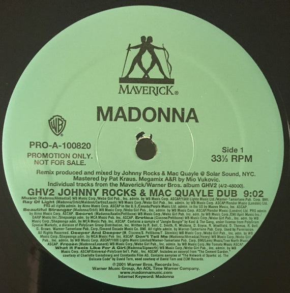 Madonna : GHV2 (12", Promo)