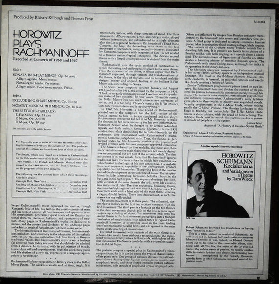 Horowitz* Plays Rachmaninoff* : Horowitz Plays Rachmaninoff (LP, Album)