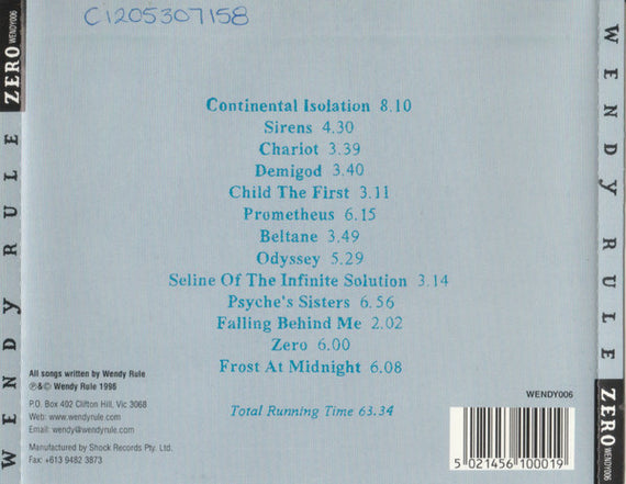 Wendy Rule : Zero (CD, Album, RE)