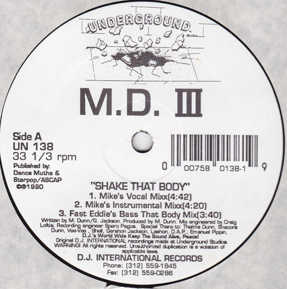 M.D. III* : Shake That Body (12")