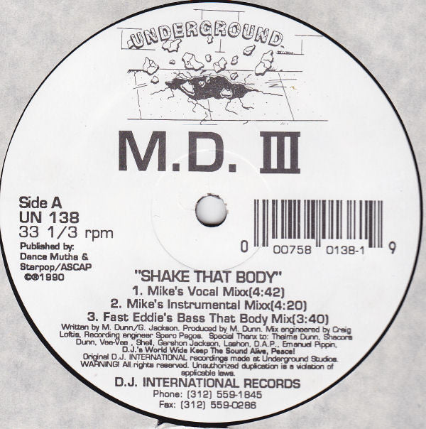 M.D. III* : Shake That Body (12")