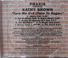 Praxis (2) Featuring Kathy Brown : Turn Me Out (Turn To Sugar) (CD, Maxi)