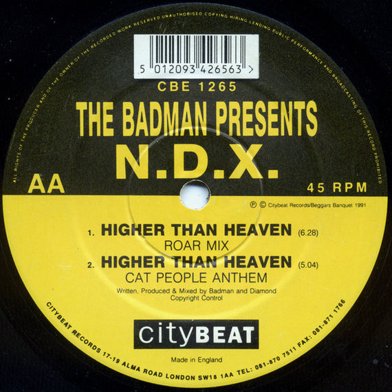 The Badman Presents N.D.X. : Come With Me / Higher Than Heaven (12")