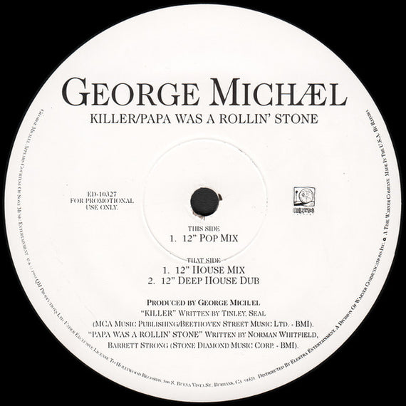 George Michael : Killer / Papa Was A Rollin' Stone (The Remixes) (12", Single, Promo)