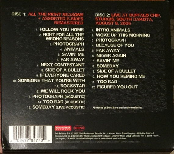 Nickelback : All The Right Reasons (15th Anniversary Expanded Edition) (2xCD, Album, RM, Exp)