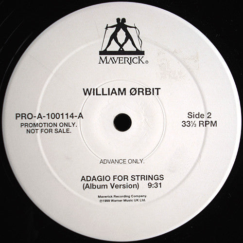 William Orbit : Adagio For Strings (12", Advance, Promo)