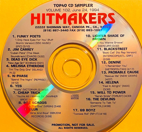 Various : Hitmakers Top 40 CD Sampler Volume 102 June 24, 1994 (CD, Promo, Smplr)