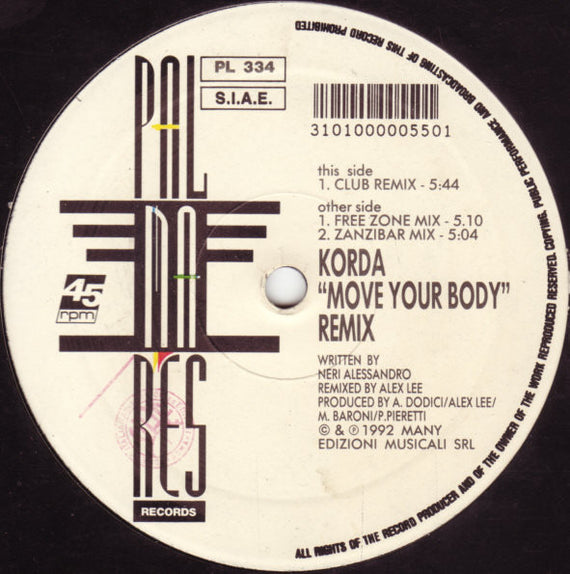 Korda : Move Your Body (Remix) (12")