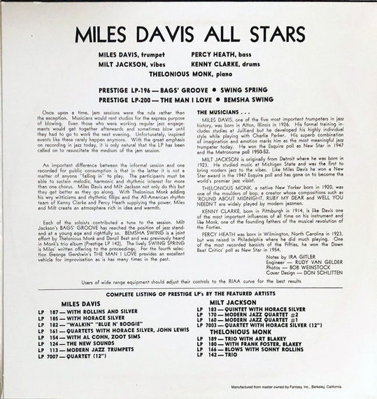 Miles Davis All Stars : Miles Davis All Stars (Vol. 2) (10