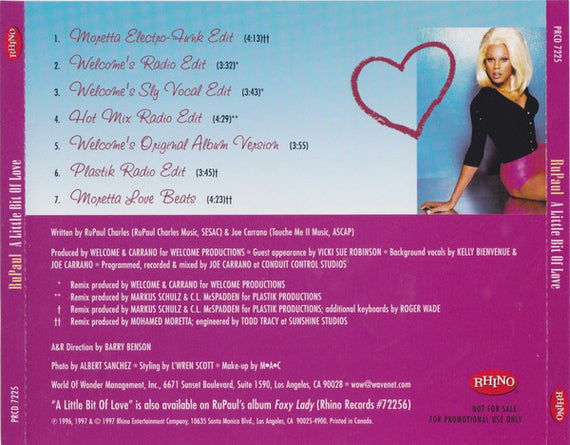 RuPaul : A Little Bit Of Love (CD, Promo)