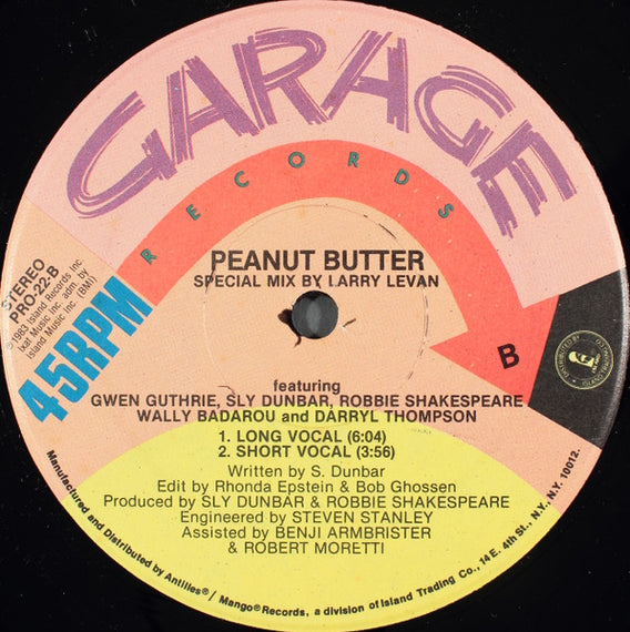 Gwen Guthrie : Peanut Butter (Special Mix By Larry Levan) (12
