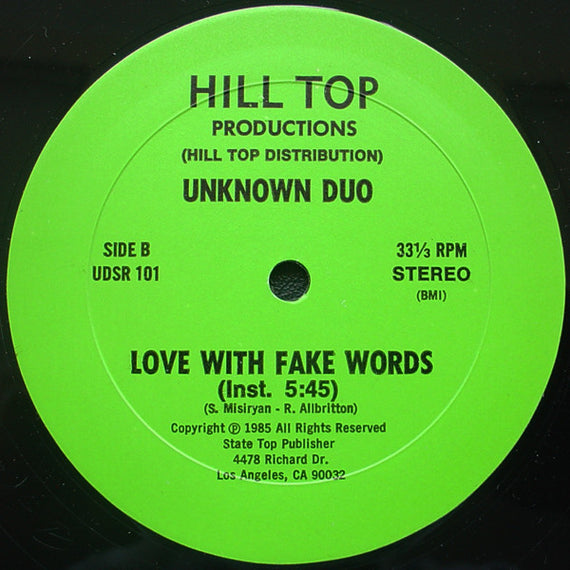 Unknown Duo : Love With Fake Words (12")