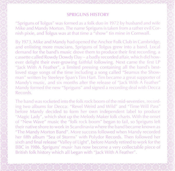 Spriguns Of Tolgus* : Jack With A Feather (CD, Album, RE)