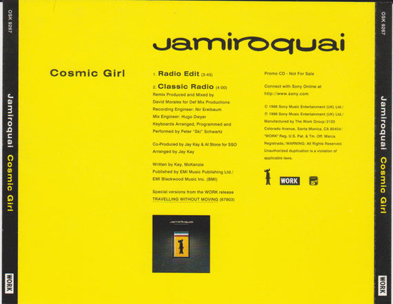 Jamiroquai : Cosmic Girl (CD, Single, Promo)
