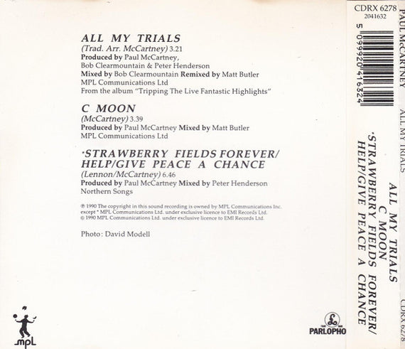 Paul McCartney : All My Trials (CD, Single)