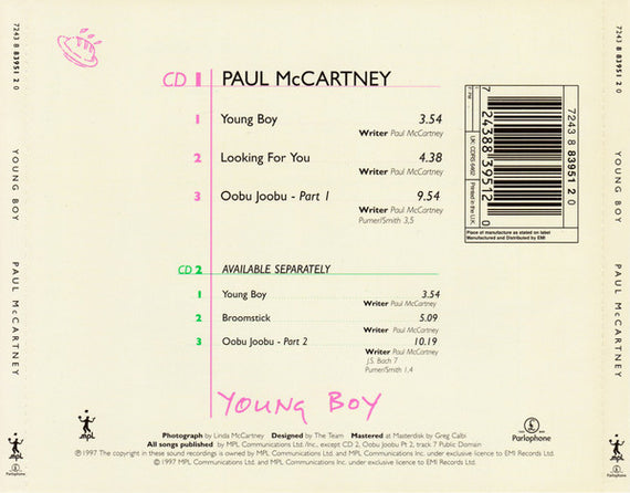 Paul McCartney : Young Boy (CD, Single, CD1)
