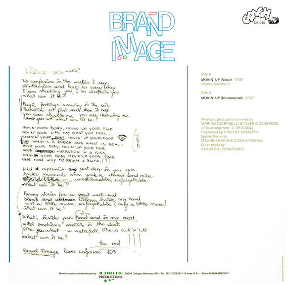 Brand Image : Movin' Up (12")