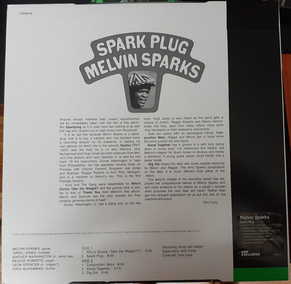 Melvin Sparks : Spark Plug (LP, Club, Ltd, Num, RM, Pur)
