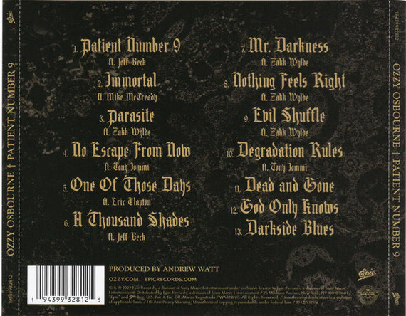 Ozzy Osbourne : Patient Number 9 (CD, Album)