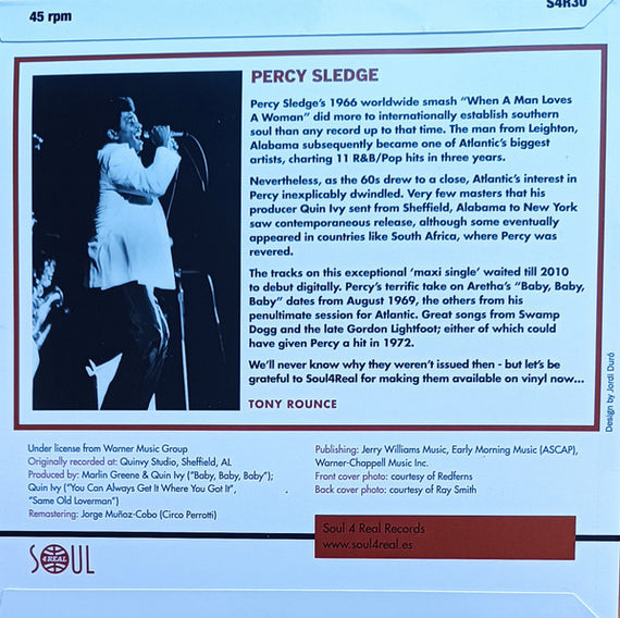 Percy Sledge : Baby, Baby, Baby / You Can Always Get it Where You Got It / Dear Old Loverman (7")