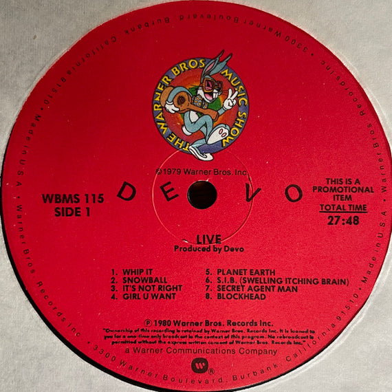 Devo : Live (LP, Promo, Transcription)