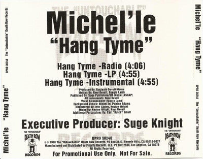 Michel'le : Hang Tyme (CD, Single, Promo)