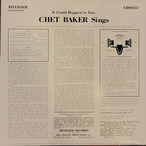Chet Baker : It Could Happen To You - Chet Baker Sings (LP)