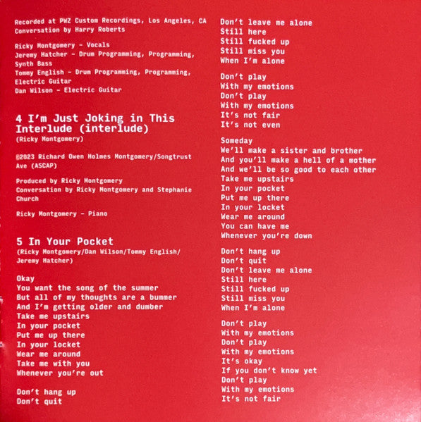 Ricky Montgomery : Rick (CD, Album, Jew)