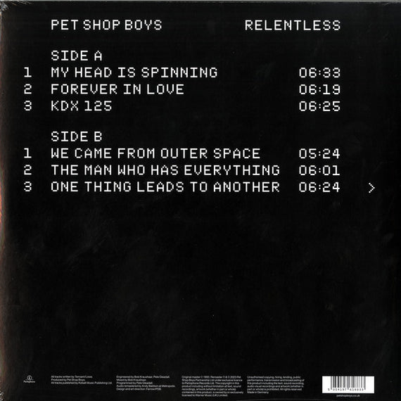 Pet Shop Boys : Relentless (LP, Album, Ltd, RE, RM, Yel)