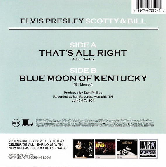 Elvis Presley : That's All Right / Blue Moon Of Kentucky (7