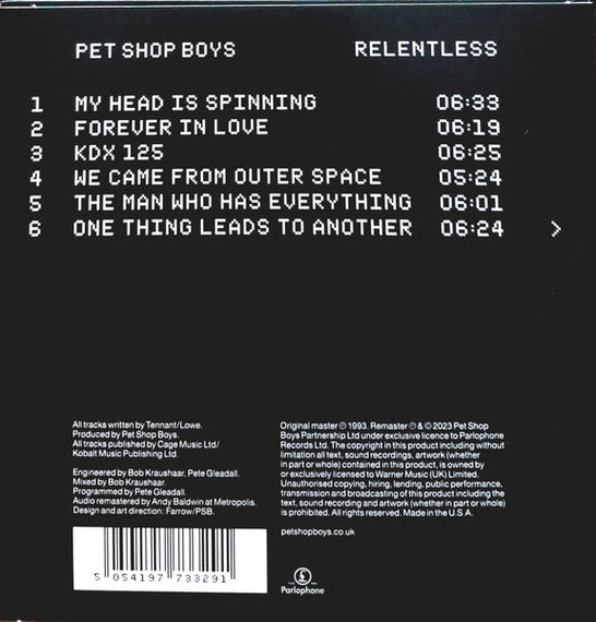 Pet Shop Boys : Relentless (CD, Album, RE, RM)