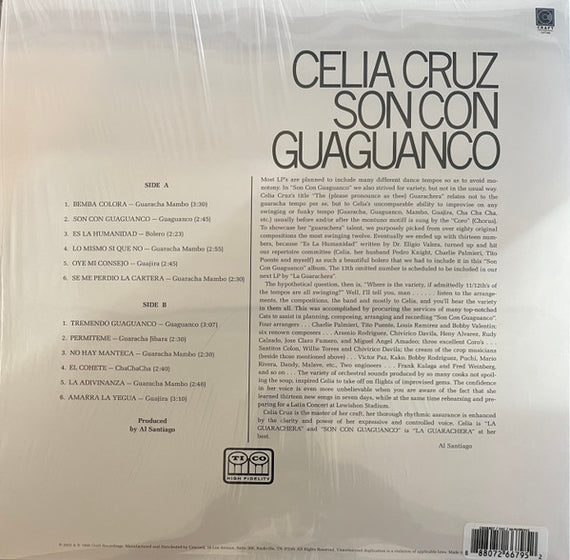 Celia Cruz : Son Con Guaguanco (LP, Album, Ltd, RE, Vap)