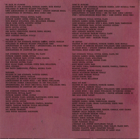 The Black Keys : No Rain, No Flowers (CD, Album)